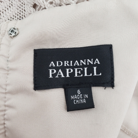 Adrianna Papell Ivory Floral Overlay Crochet Shift Dress - Picture 6 of 8